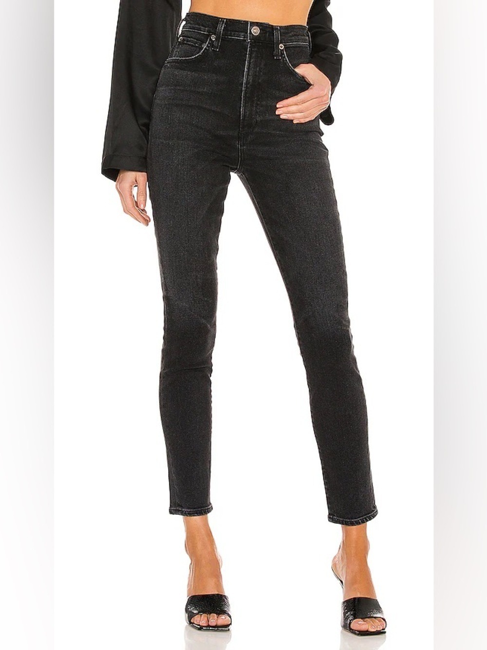 Agolde Pinch Waist Skinny Jeans Black Size 25